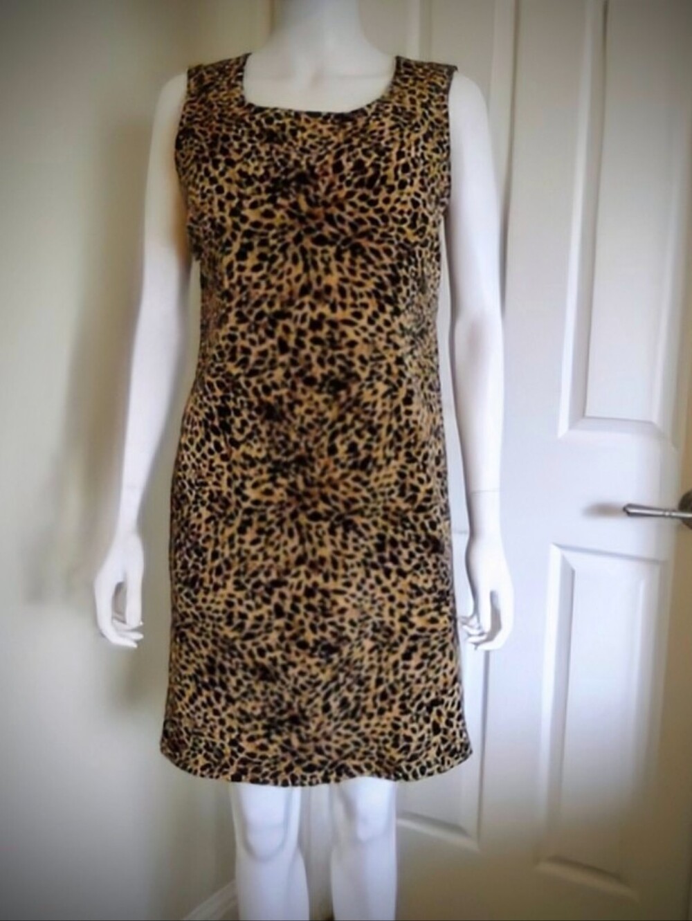 Sag Harbor Sheath Sleeveless Dress Animal Print sz8P EUC